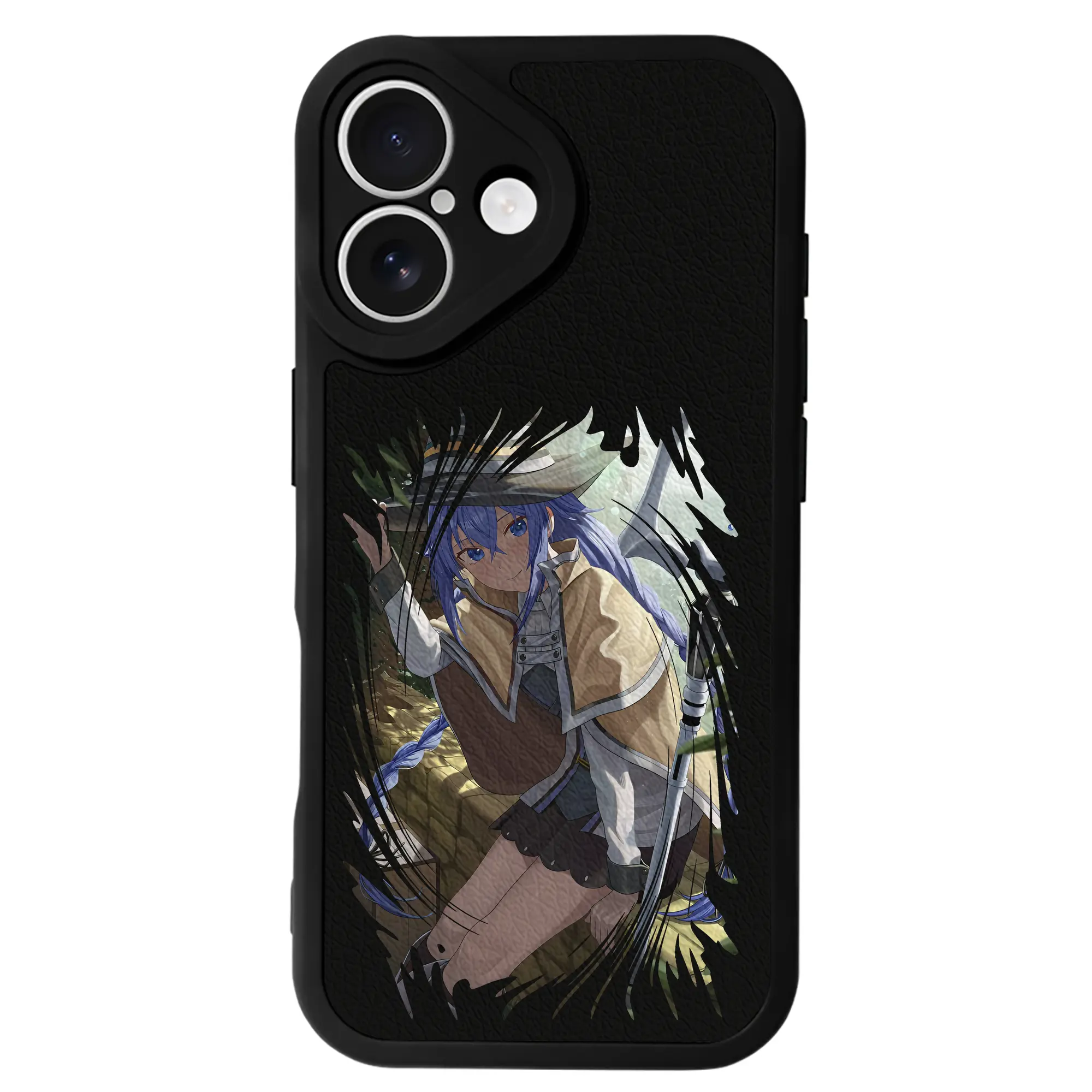 無職転生 グッズ,ロキシー・ミグルディア - IPhone 16シリーズ対応 ・ シリコンスマホケース ・ レザー調 ・ 高精度フィット ・ 耐衝撃 ・ ワイヤレス充電対応 ・ 精密カット